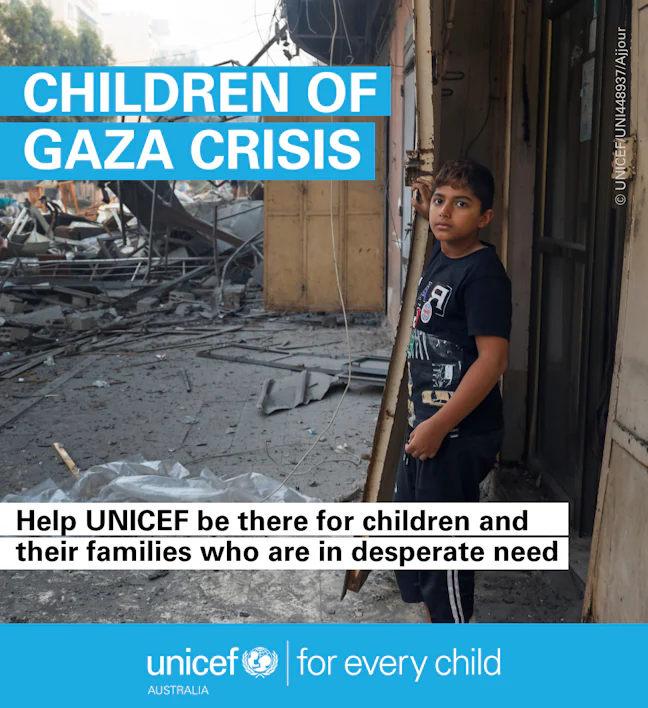 Fundraise for children in Gaza | UNICEF Australia