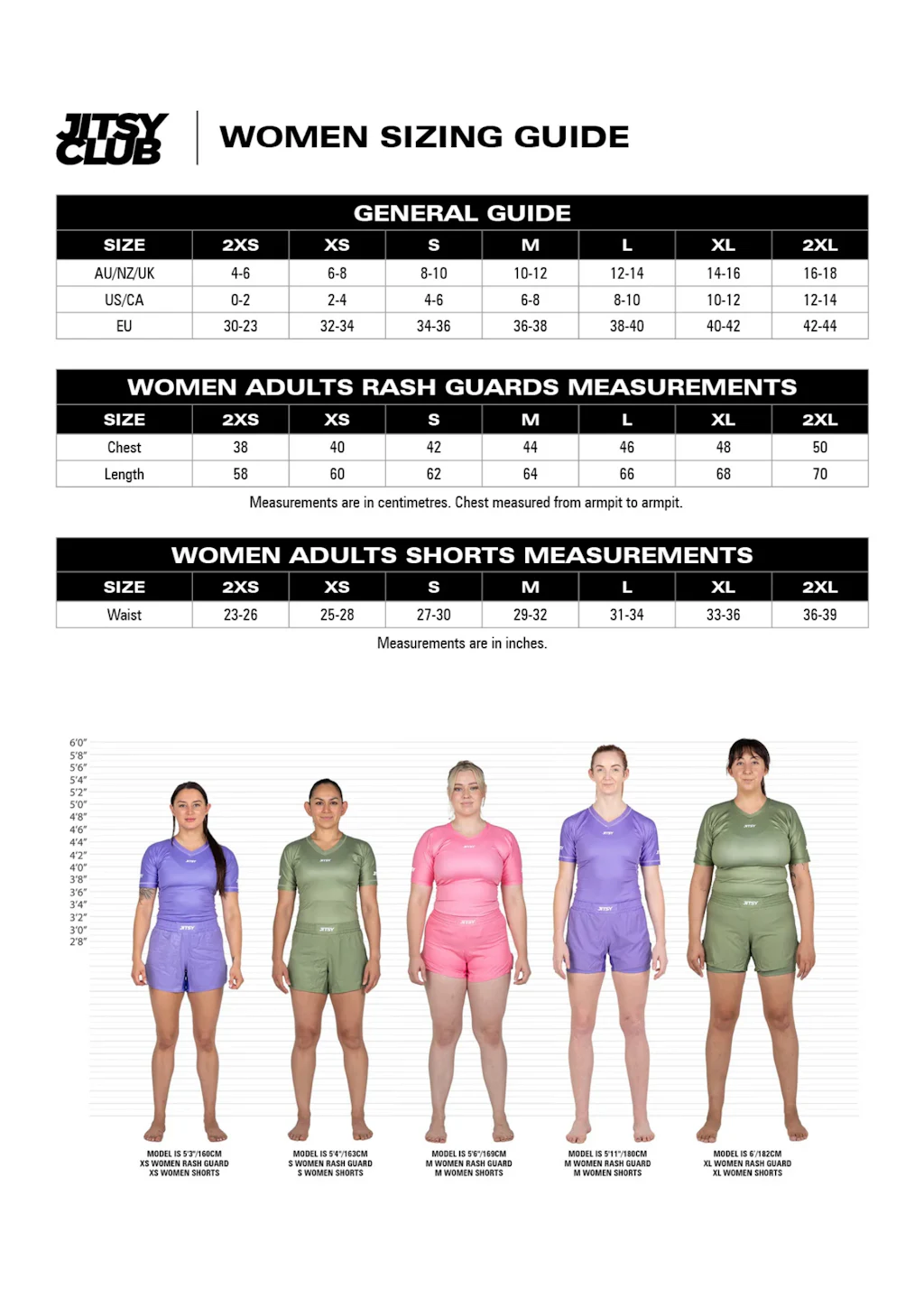 Generisch Size Guide Merch