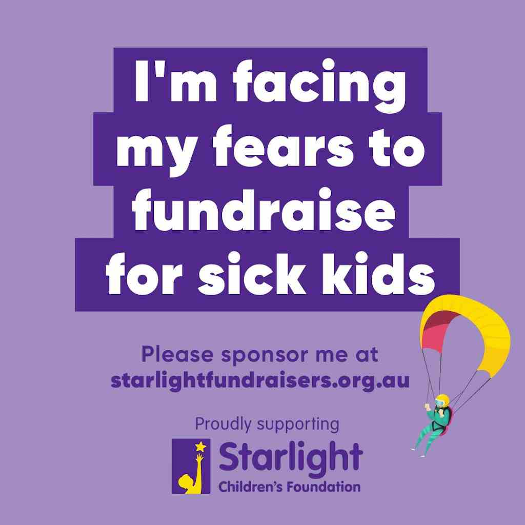 Fundraiser Social Media Tile - I'm facing my fears to fundraise for sick kids