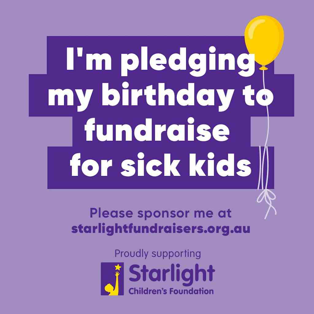 Fundraiser Social Media Tile - I'm pledging my birthday to fundraise for sick kids