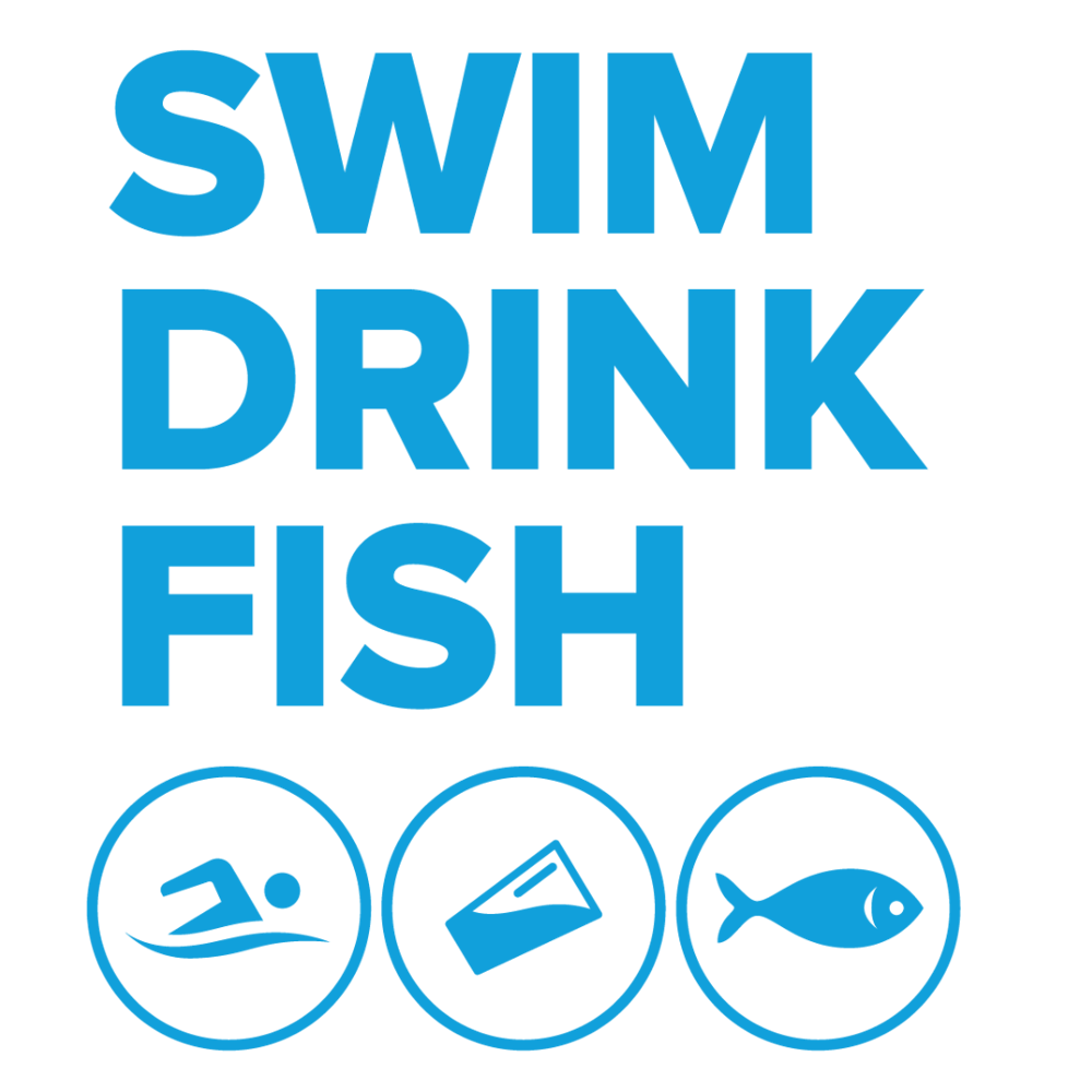 Swim Drink Fish DIY Fundraising Logo